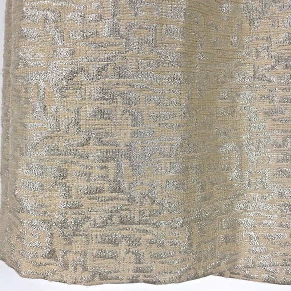 New Loft Pencil Gold Skirt Silver Sparkle Lined - Picture 4 of 7